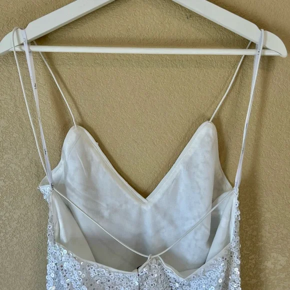 Not for sale-Lulu's NWT Force of Fashion White Backless Sequin Dress Size M